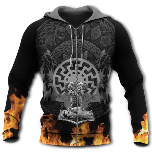 Dark Viking Fire Hoodie For Distinctive Travel Outfits Seasonal Wear And Gift Giving