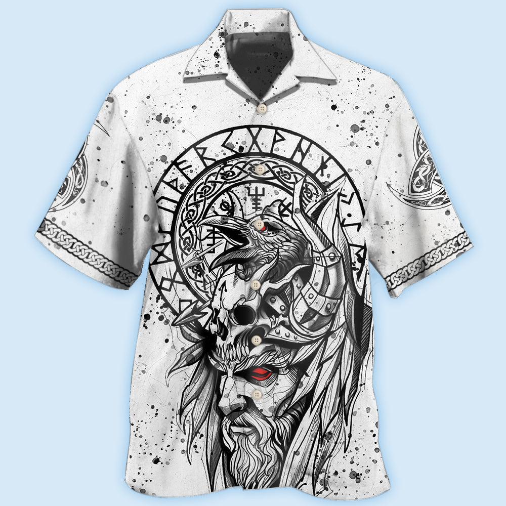 Black Viking Warrior Hawaiian Shirt With All Over Print For Tropical Parties Vacation Travel And Casual Summer Style
