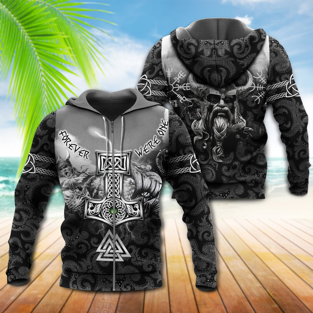 Viking Hammer Myth Power Hoodie For Viking Enthusiasts Travel Days And Distinctive Streetwear
