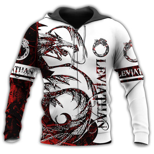 Viking Leviathan Legend Red White - 3D Hoodie