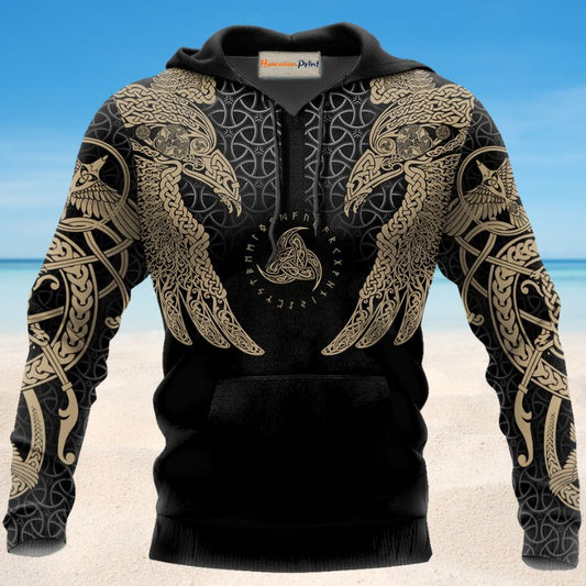 Viking Muninn Raven Tattoo Hoodie For Bold Casual Wear Seasonal Trips And Myth Inspired Gifting