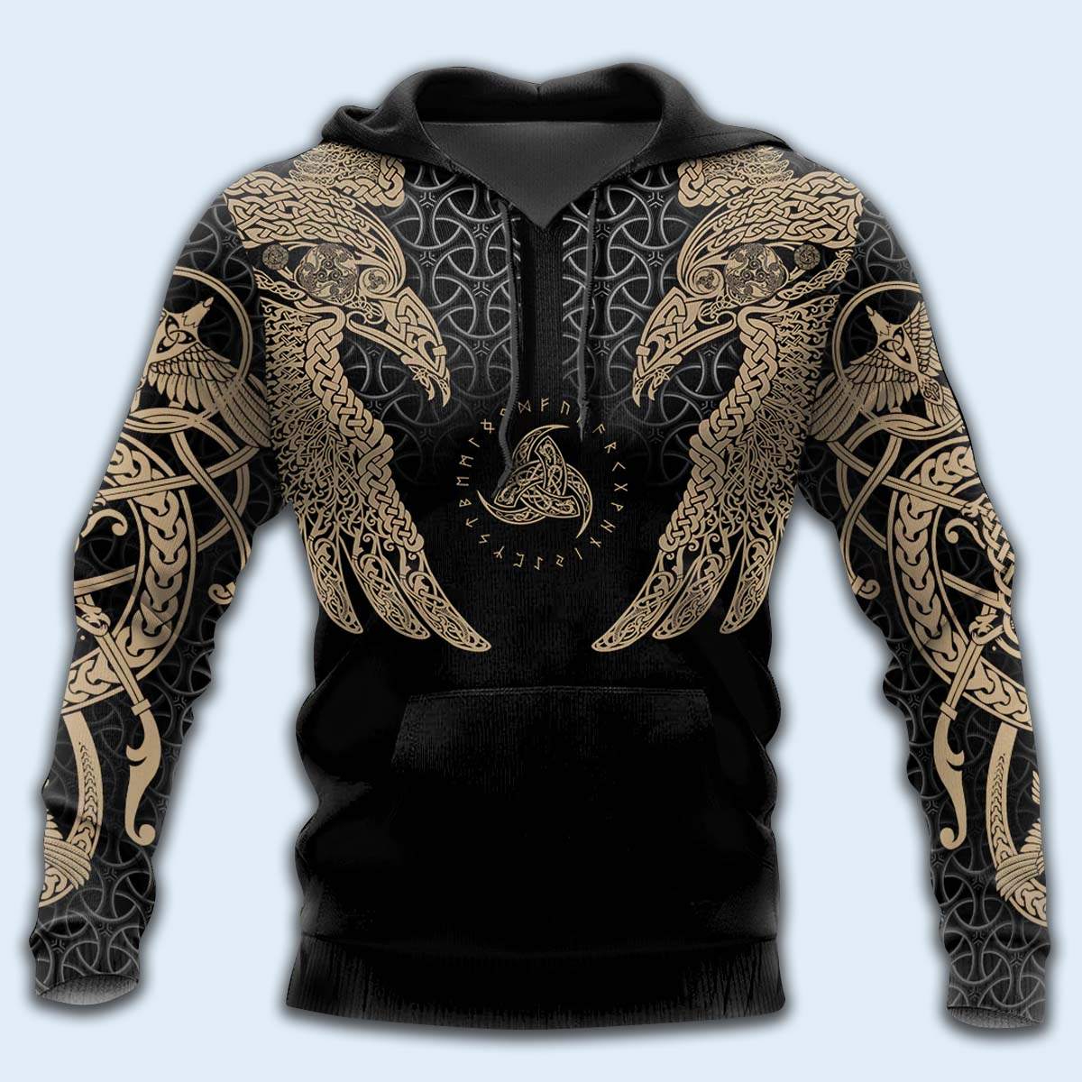 Viking Muninn Raven Tattoo Hoodie For Bold Casual Wear Seasonal Trips And Myth Inspired Gifting
