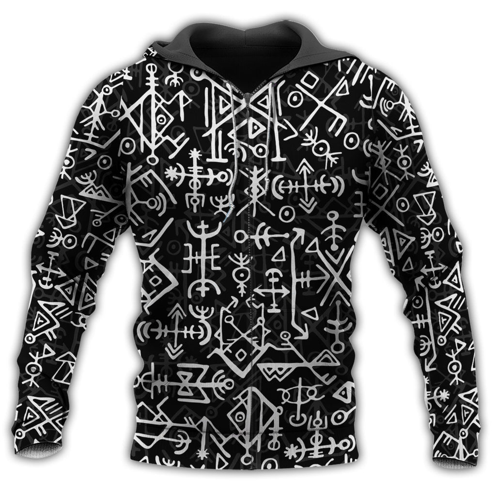 Classic Viking Nordic Futhark Hoodie For Viking Inspired Streetwear Holidays And Thoughtful Gifts