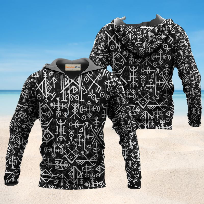 Classic Viking Nordic Futhark Hoodie For Viking Inspired Streetwear Holidays And Thoughtful Gifts