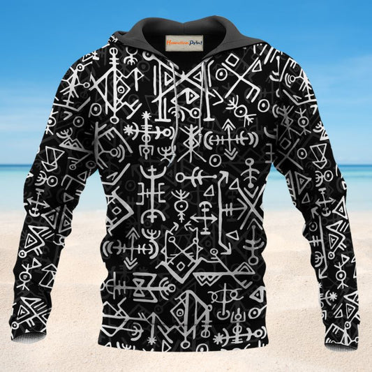 Classic Viking Nordic Futhark Hoodie For Viking Inspired Streetwear Holidays And Thoughtful Gifts