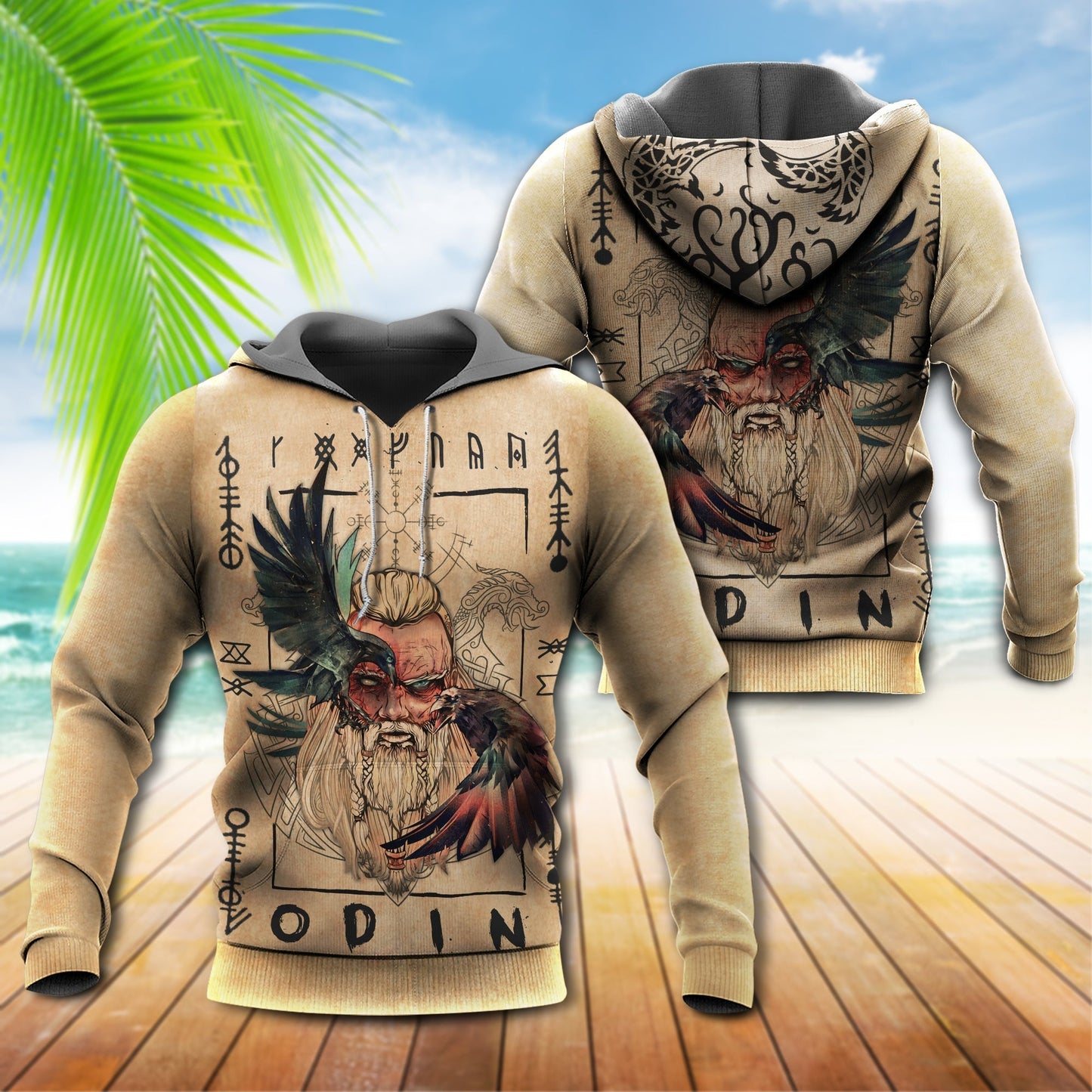 Viking Odin Symbol Eagle Hoodie For Outdoor Adventures Travel And Powerful Everyday Styling