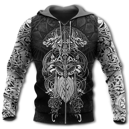 Viking Odin Wolf Warrior Tattoo Hoodie For Bold Streetwear Outdoor Trips And Mythology Enthusiasts