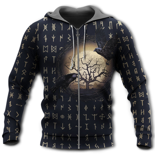 Viking Raven Wolf Moon Myth Hoodie For Viking Enthusiasts Travel Days And Distinctive Streetwear