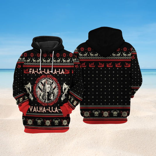 Black Red Viking Shieldmaiden Hoodie For Norse Style Adventures Casual Layering And Everyday Wear