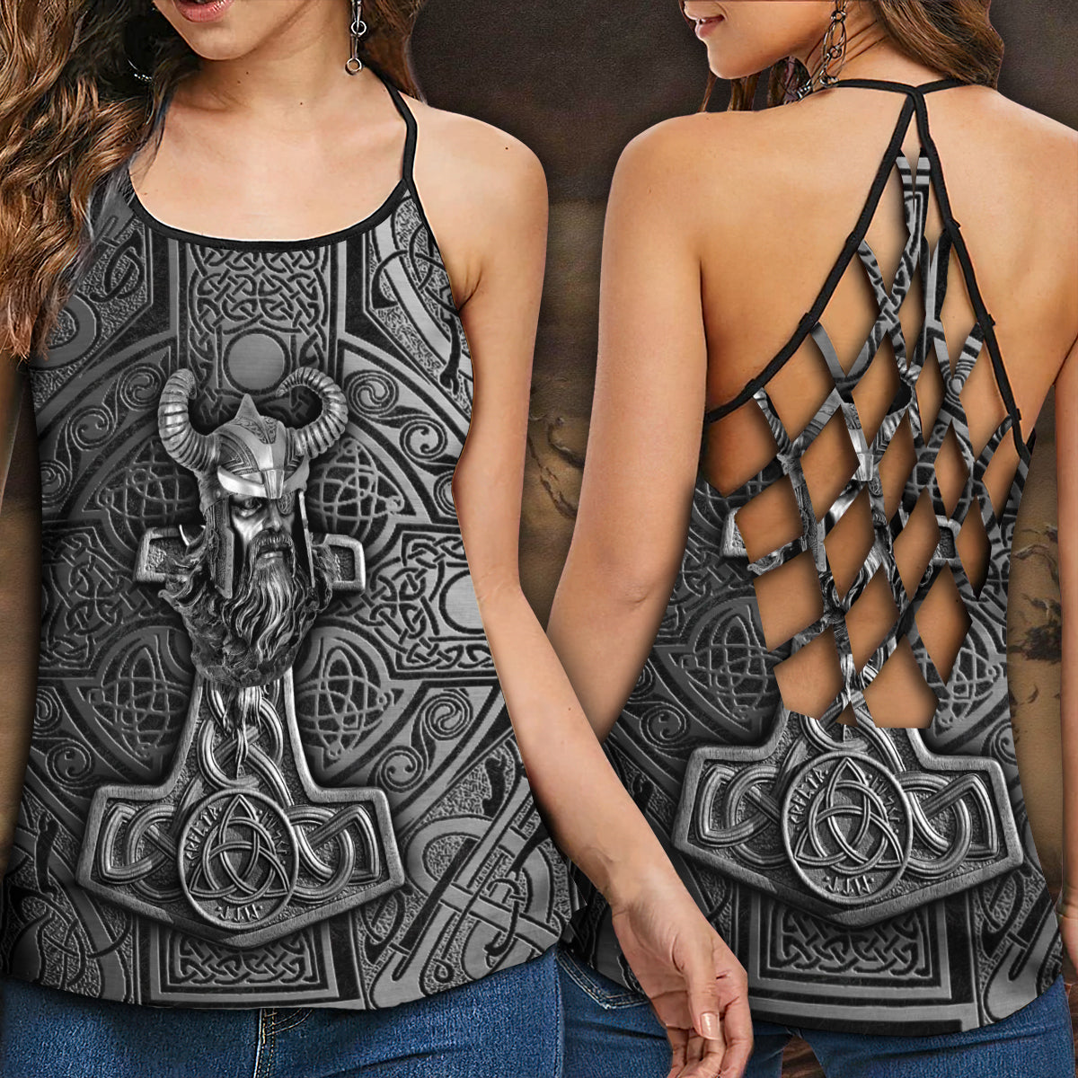 Viking Strength Power Hollow Tank Top For Workouts Festivals And Bold Style