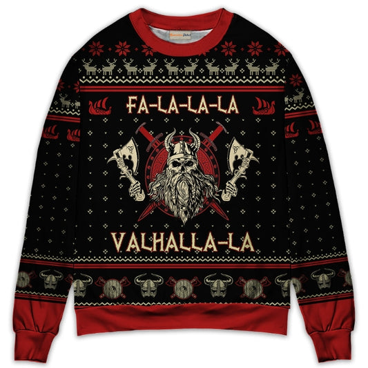 Viking Valhalla Black And Red Sweater For Mythic Adventures Casual Wear And Thoughtful Gift Giving