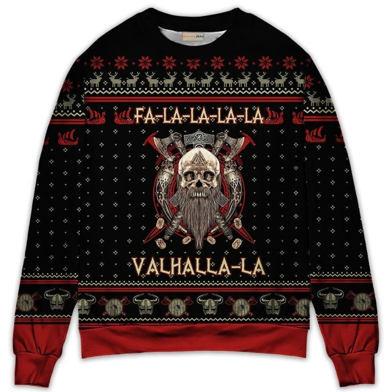 Viking Valhalla Black And Red Sweater For Outdoor Gatherings Weekend Trips And Bold Casual Styling