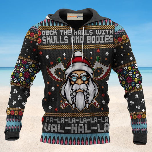 Viking Valhalla Christmas Hoodie For Seasonal Parties Casual Wear And Thoughtful Holiday Gifts