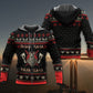 Black Red Viking Warrior Hoodie For Bold Streetwear Outdoor Trips And Mythology Enthusiasts