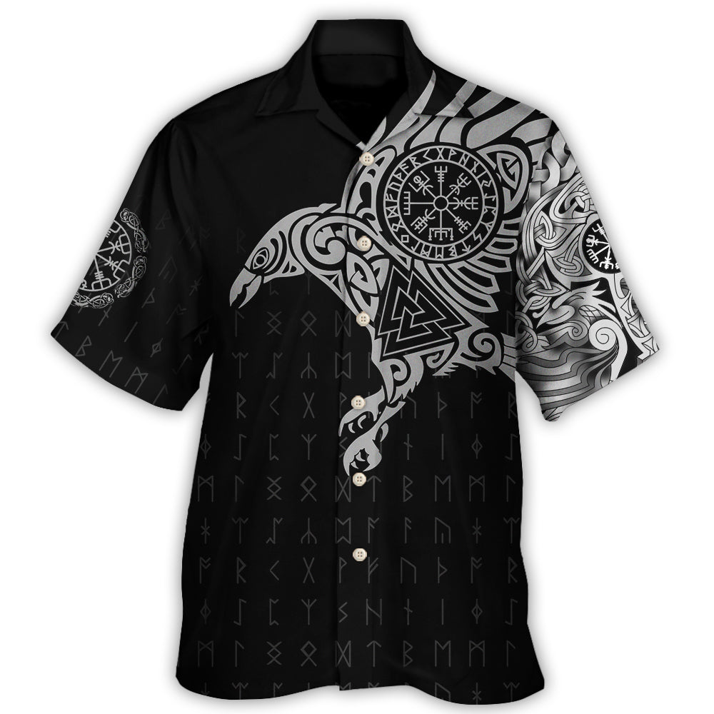 Viking Warrior Crimson Hawaiian Shirt For Coastal Festival, Summer Vacation, And Casual Wear