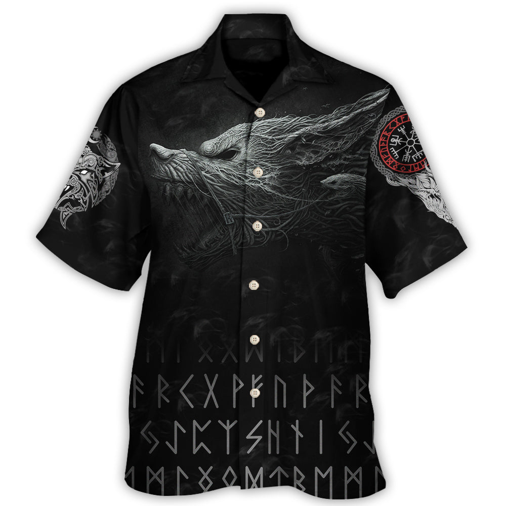 Viking Warrior Crimson Hawaiian Shirt For Summer Vacation And Resort Wear