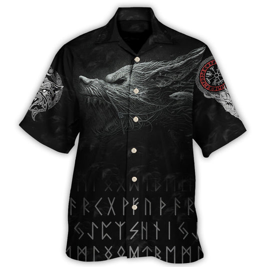 Viking Warrior Crimson Hawaiian Shirt For Summer Vacation And Resort Wear