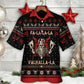 Viking Nordic Black Red Hawaiian Shirt Fabric Pattern Detail For Coastal Travel