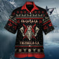 Viking Nordic Black Red Hawaiian Shirt Print Closeup For Tropical Vacations