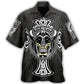 Dark Viking Pattern Hawaiian Shirt For Beach Days, Summer Outings, And Thoughtful Gift Giving