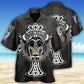 Black Viking Warrior Hawaiian Shirt With All Over Print For Beach Days Resort Trips And Relaxed Everyday Style