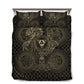 Viking Valknut With Helm Of Awe And Horn Triskelion Bedding Cover For Norse Bedroom Decor