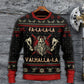 Viking Valhalla Black And Red Sweater For Mythic Adventures Casual Wear And Thoughtful Gift Giving