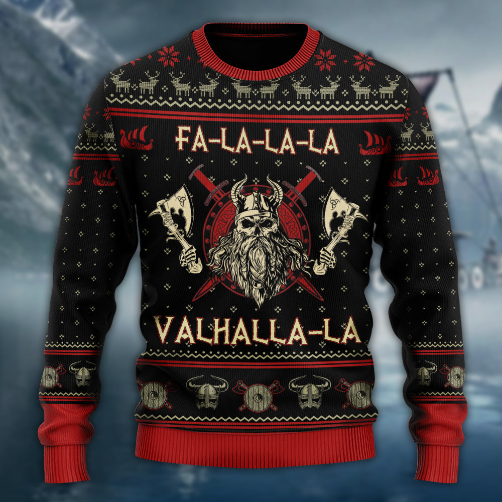Viking Valhalla Black And Red Sweater For Mythic Adventures Casual Wear And Thoughtful Gift Giving