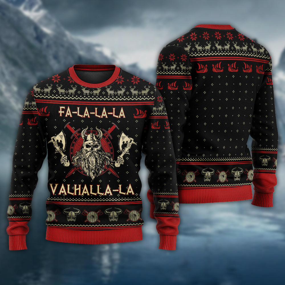 Viking Valhalla Black And Red Sweater For Mythic Adventures Casual Wear And Thoughtful Gift Giving