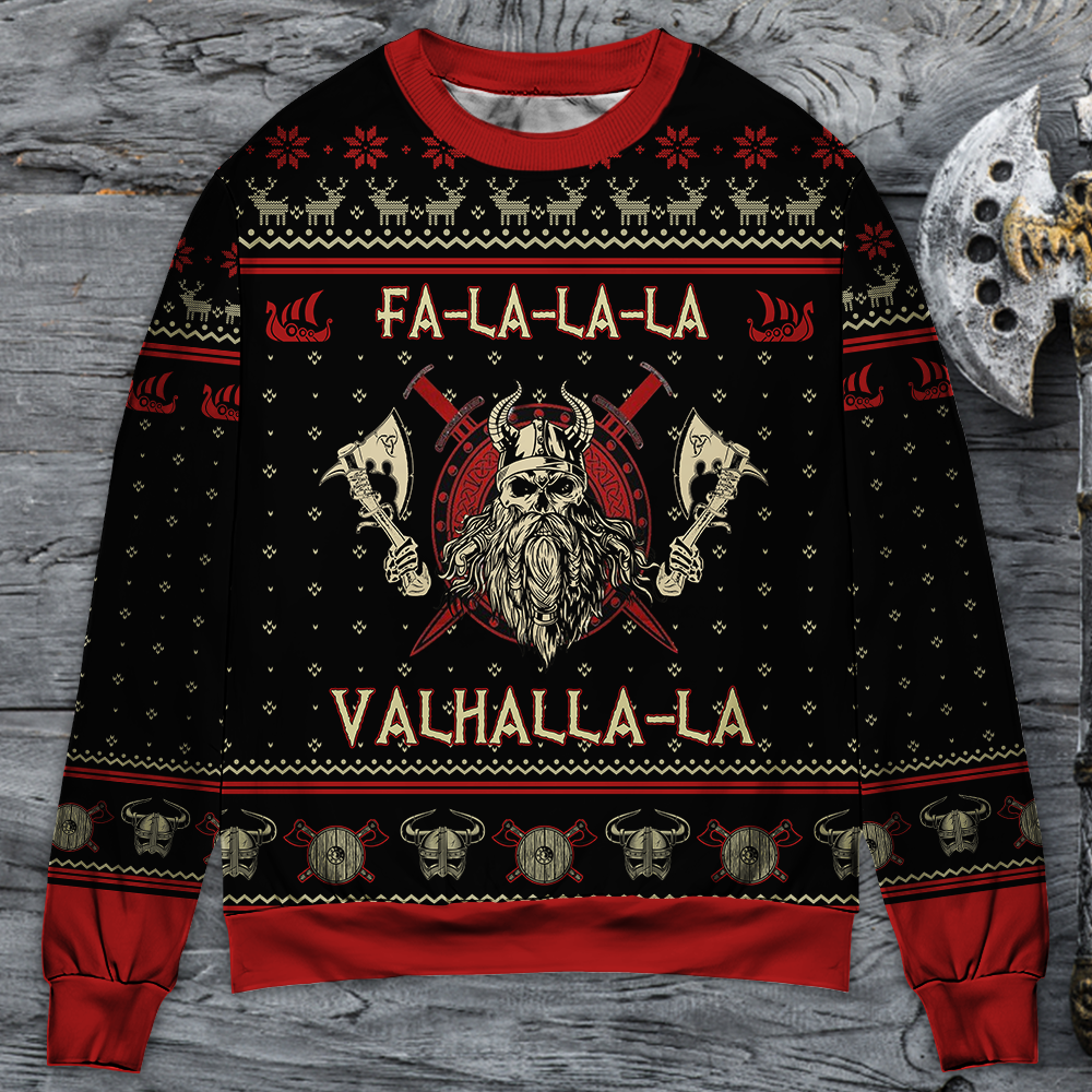 Viking Valhalla Black And Red Sweater For Mythic Adventures Casual Wear And Thoughtful Gift Giving