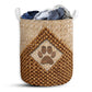 Small Size Dog Paw Vintage So Simple Laundry Basket For Bathroom Bedroom Storage