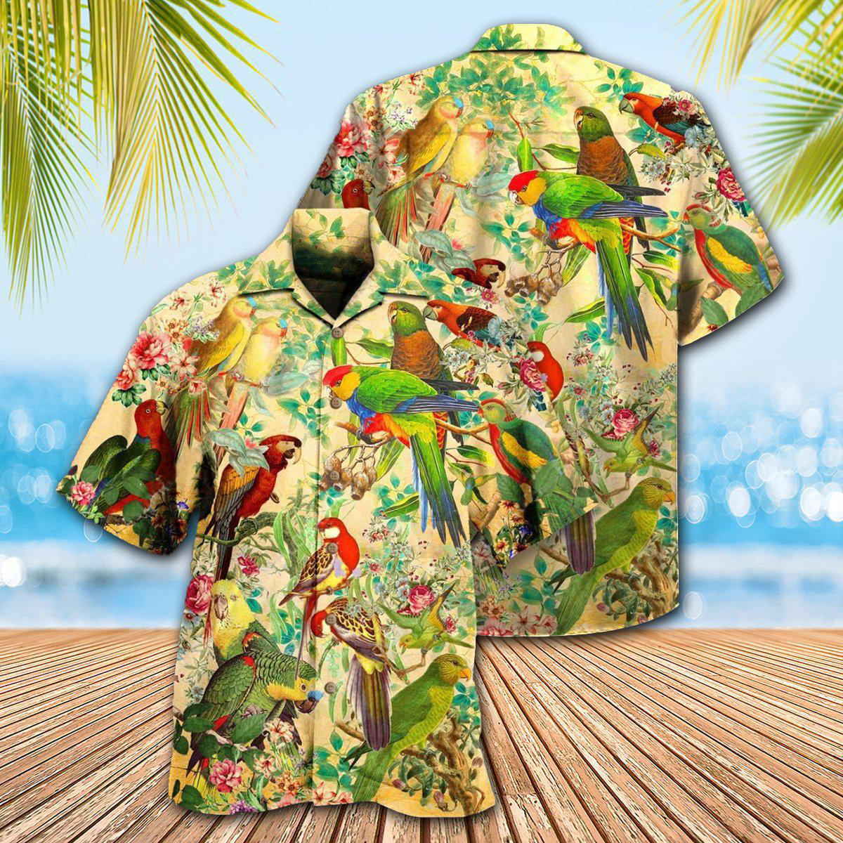 Vintage Parrot Interesting Hawaiian Shirt Design Detail For Beach Days And Holiday Travel