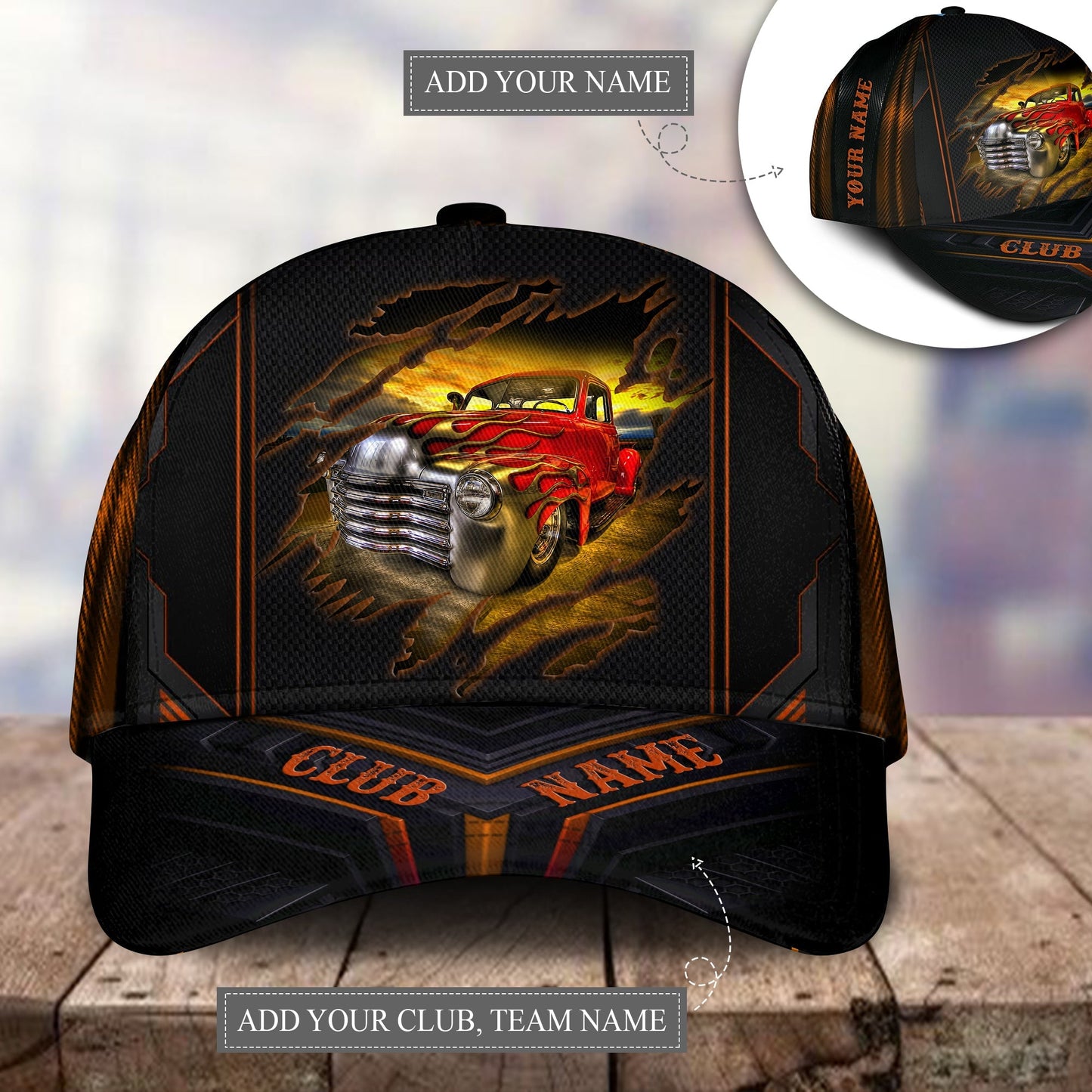 Vintage Car Team Personalized Classic Cap For Festivals Vacations Outdoor Fun And Daily Comfort