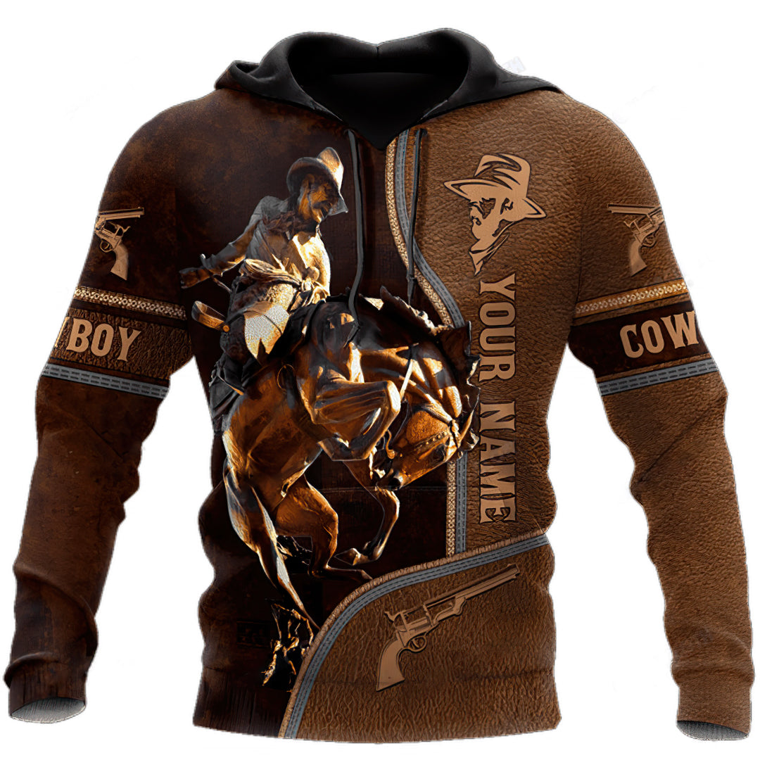 Vintage Cowboy Personalized Hoodie For Country Outings Travel Days And Relaxed Streetwear