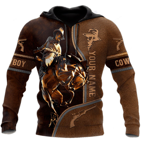 Vintage Cowboy Personalized Hoodie For Country Outings Travel Days And Relaxed Streetwear