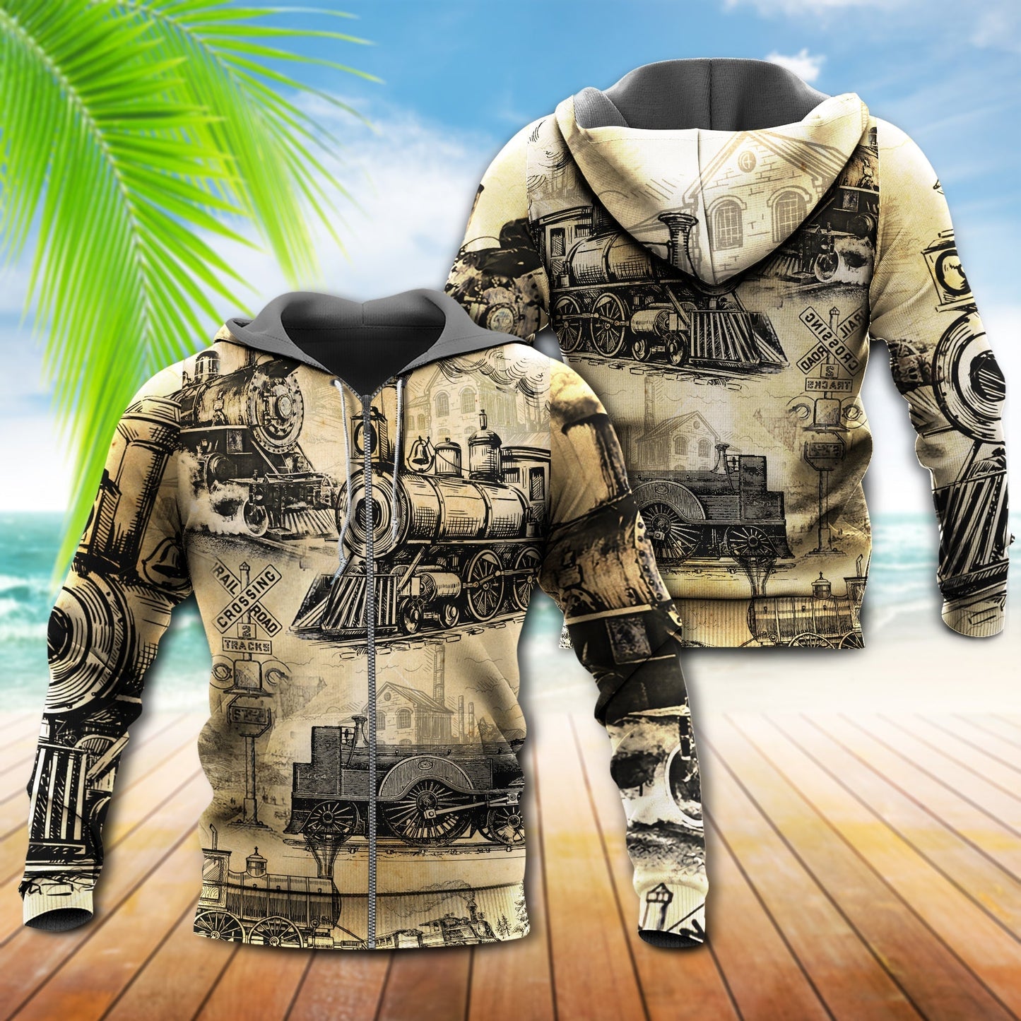 Vintage Train Railway Love Life Hoodie For Active Weekend Plans Comfortable Style And Gifting