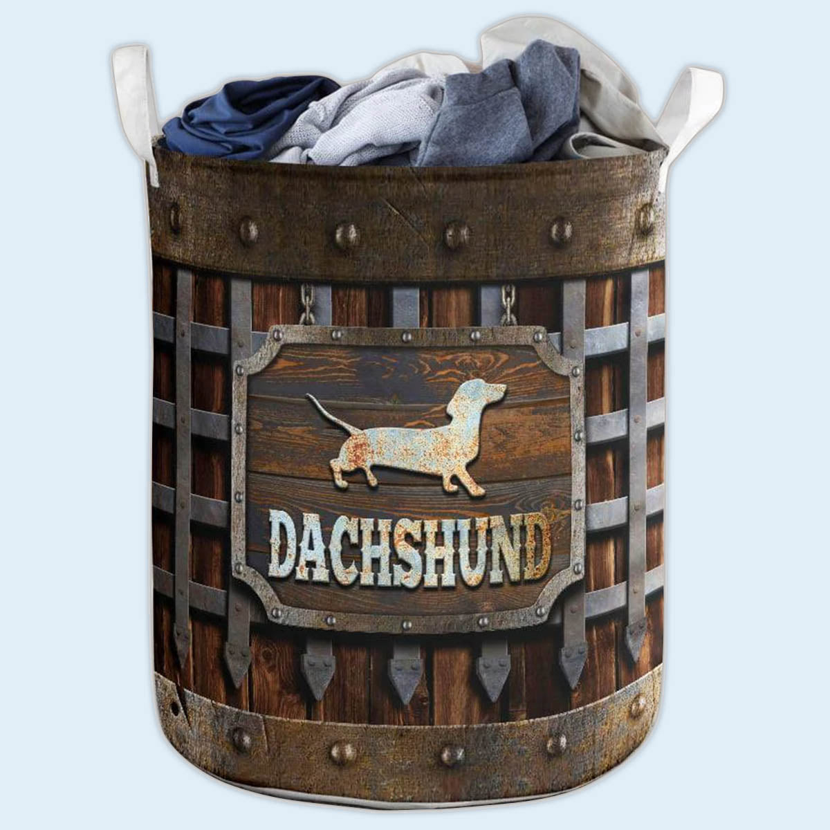 Small Size Vintage Dachshund Laundry Basket For Bathroom Bedroom Storage