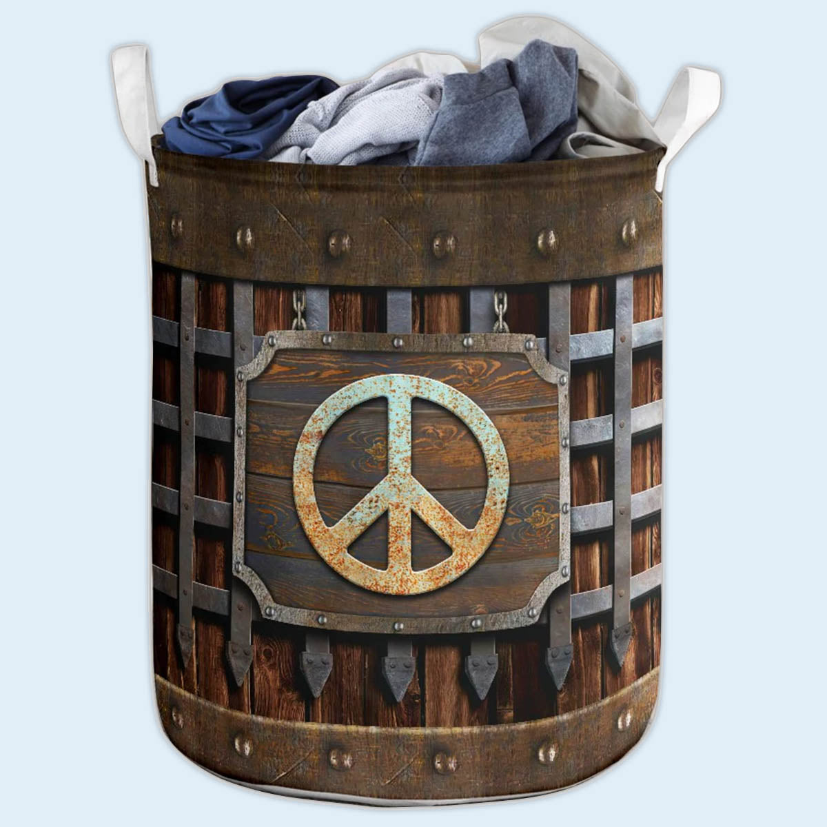 Small Size Vintage Hippie Sign Laundry Basket For Bathroom Bedroom Storage