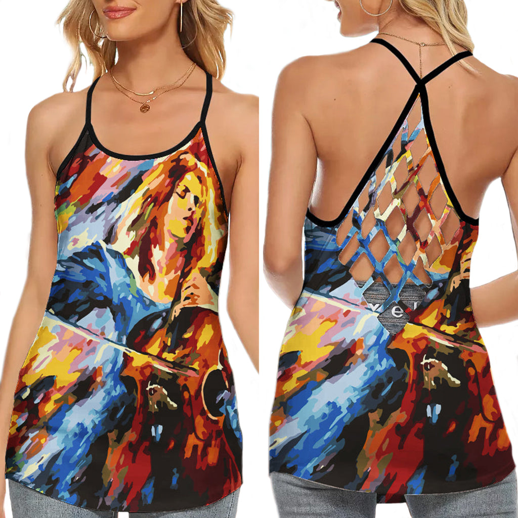 Violin Her Soul Her Life Harmony Hollow Tank Top For Studio Practice And Festival Wear