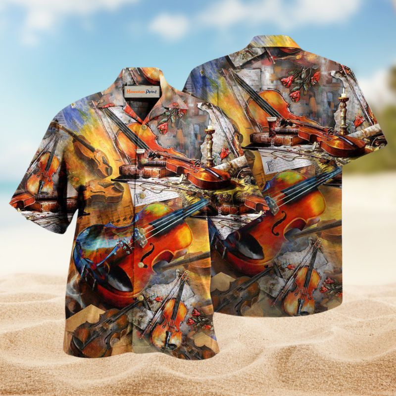 Violin Human Instrument Hawaiian Shirt For Tropical Holidays, Outdoor Gatherings, And Everyday Comfort