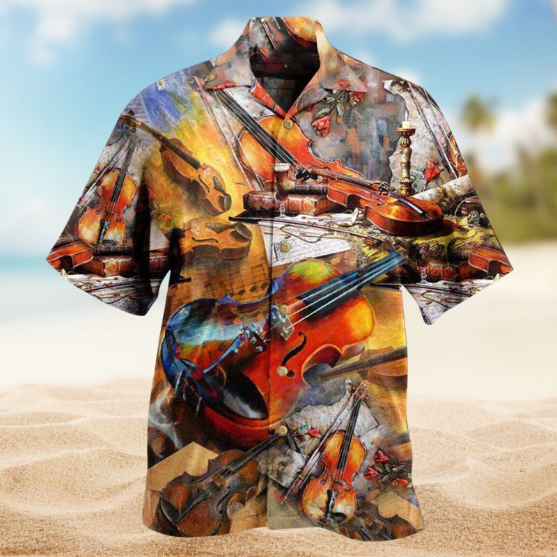 Violin Human Instrument Hawaiian Shirt For Tropical Holidays, Outdoor Gatherings, And Everyday Comfort