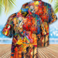 Colorful Violin Hawaiian Shirt With All Over Print For Vacation Getaways Resort Wear And Casual Celebrations