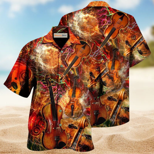 Violin Soul Hawaiian Shirt For Summer Vacation, Beach Travel, And Casual Wear