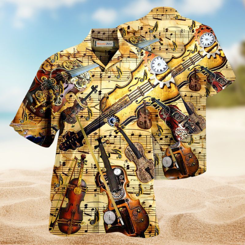 Violin Speaks Music Hawaiian Shirt For Creative Performers, Coastal Trips, And Casual Everyday Wear