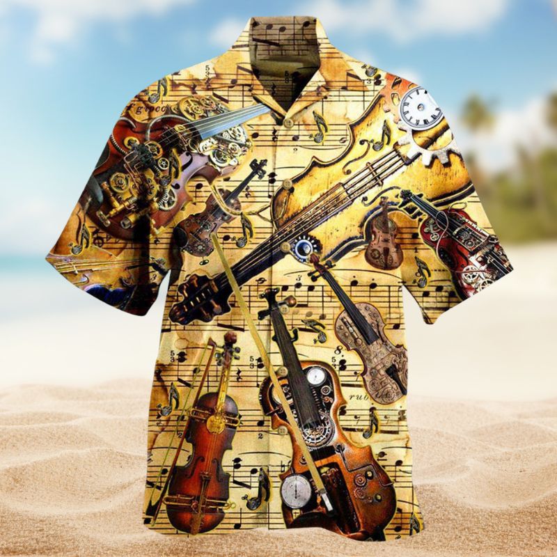 Violin Speaks Music Hawaiian Shirt For Creative Performers, Coastal Trips, And Casual Everyday Wear