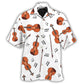 Violin Music Notes Minimal Design Hawaiian Shirt For Music Fans, Resort Parties, And Warm Weather Events