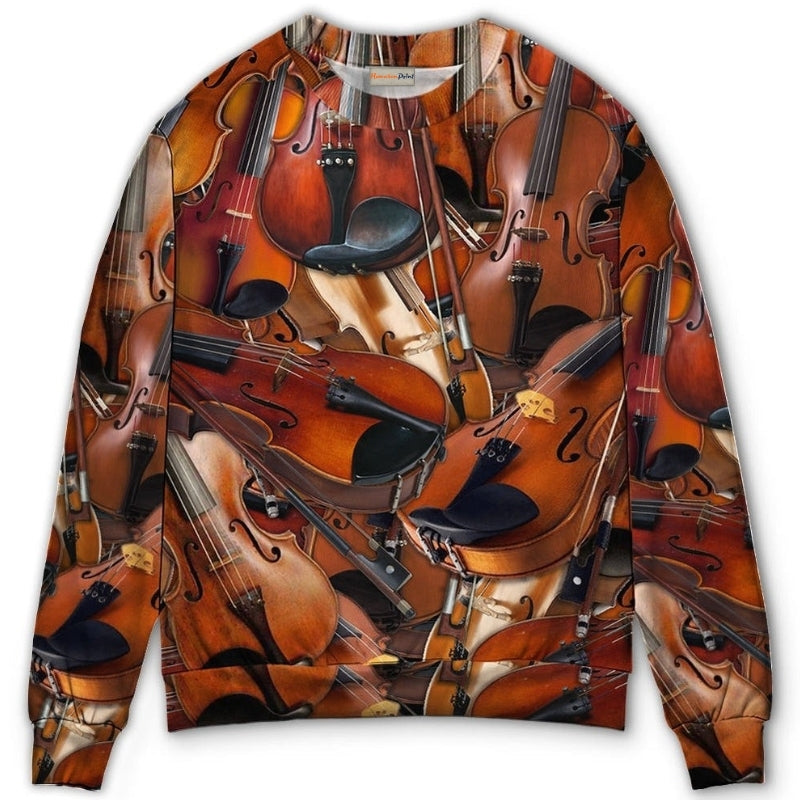 Violin Intelligent Music Sweater For Rehearsals Weekend Outings And Expressive Casual Styling
