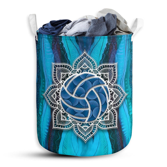 Small Size Volleyball And Mandala Laundry Basket For Bathroom Bedroom Storage