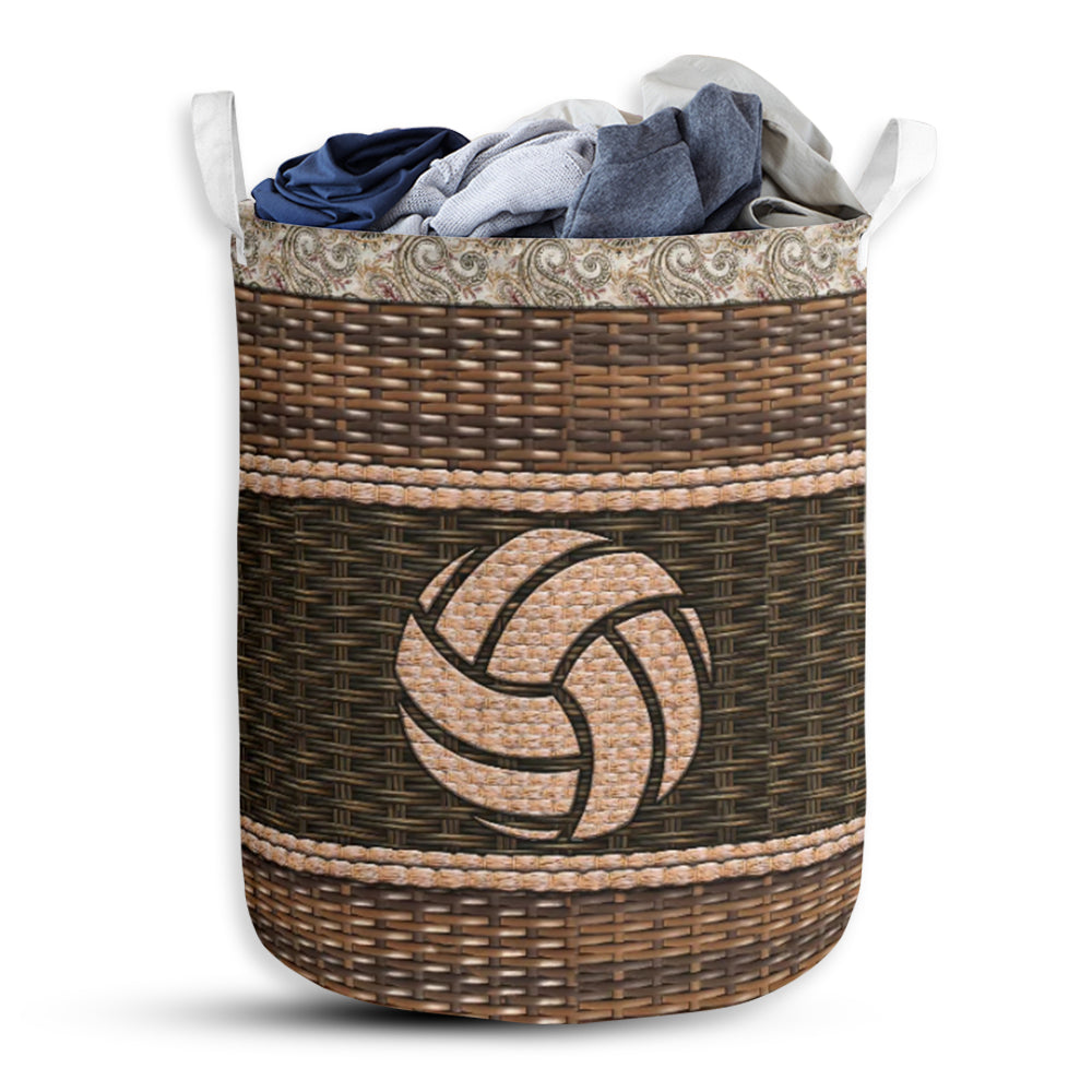 Small Size Volleyball Fabric Border Laundry Basket For Bathroom Bedroom Storage