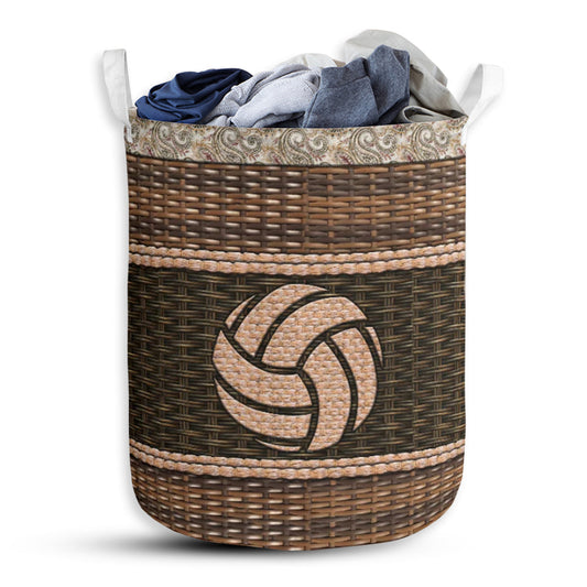 Small Size Volleyball Fabric Border Laundry Basket For Bathroom Bedroom Storage